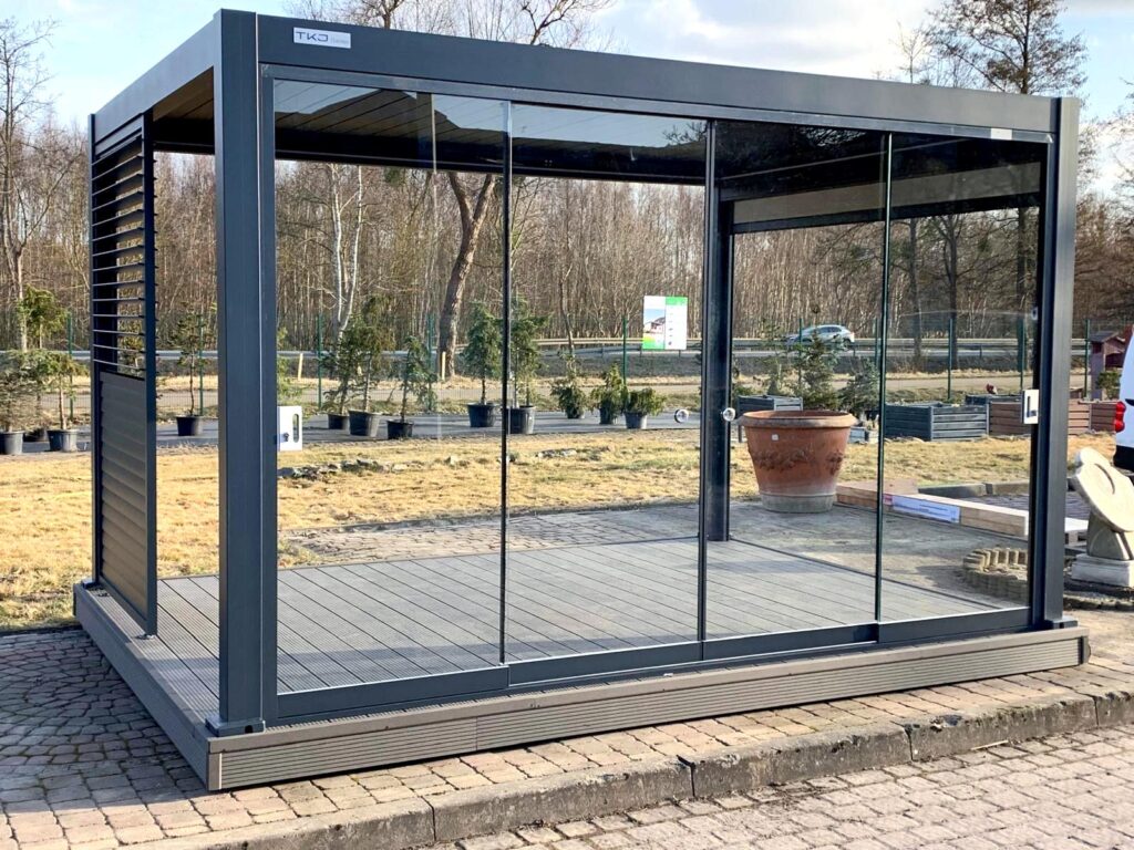 Pergola tarasowa 4x3 z napędem elektrycznym - ekspozycja ROL-PEST Żołędowo